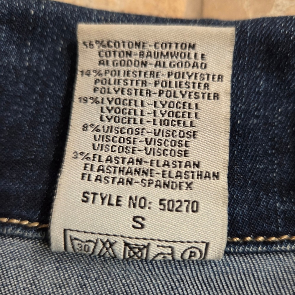 Six Denim Womens Distressed Jean Jacket Blue Medium Wash Size Small - Picture 2 of 7